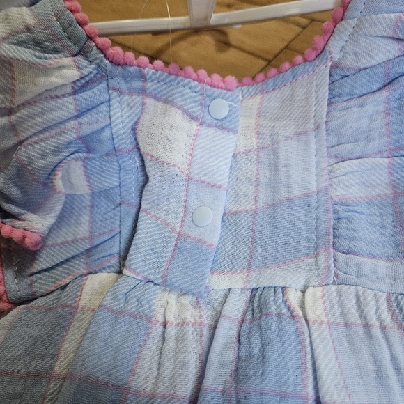 Bearpaw Plaid PomPom Ruffle Dress + Diaper Cover - Picture 5 of 7